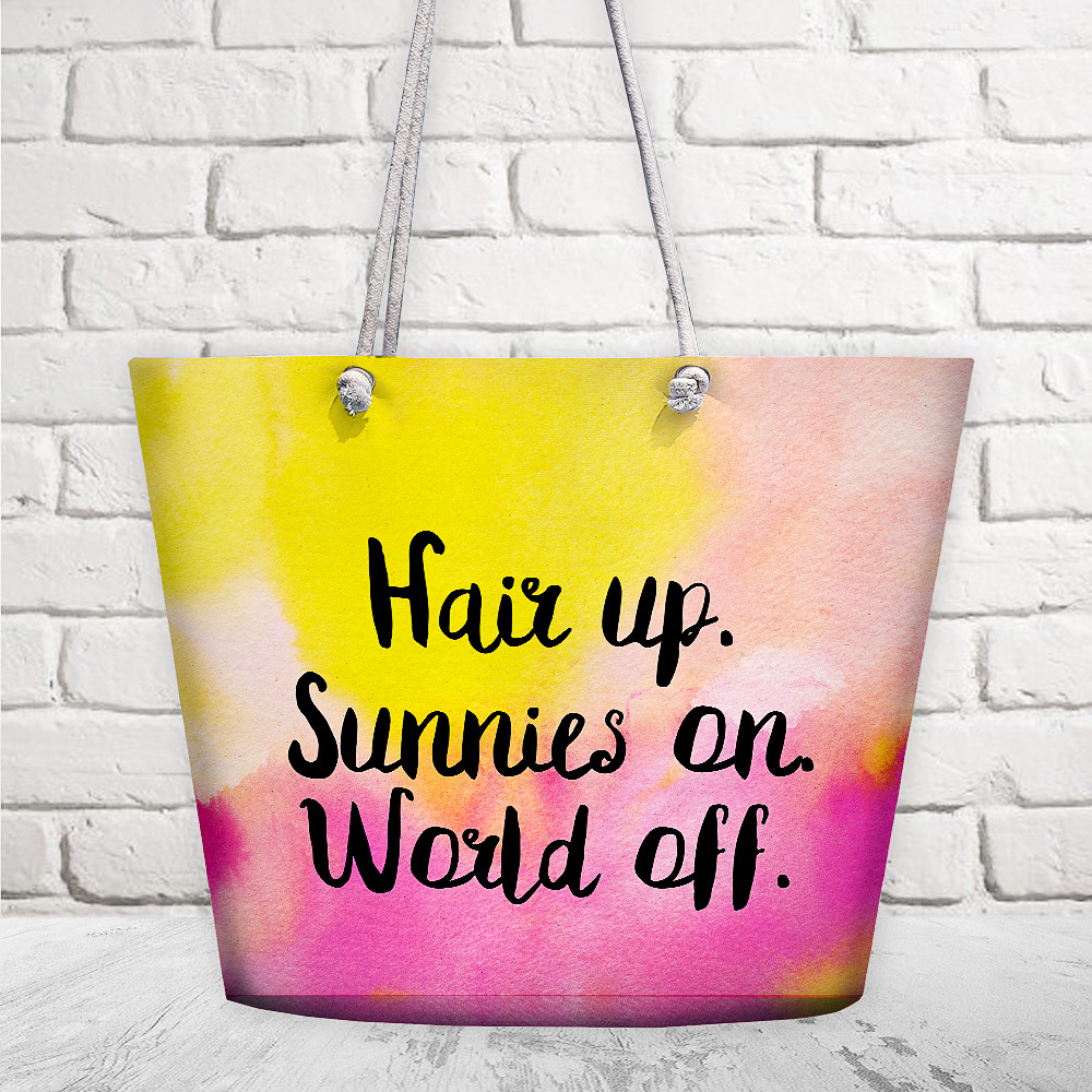 Сумка пляжна Malibu Hair up. Sunnies on. World off 50х36х15 см (MAL_20J026), фото 1