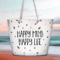 Сумка пляжна Malibu Happy mind happy life 50х36х15 см (MAL_20J028)