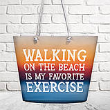 Сумка пляжна Malibu Walking on the beach is my faworite exercise 50х36х15 см (MAL_20J018), фото 2