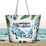 Сумка пляжна Malibu Бирюзовый Volkswagen хиппимобиль 50х36х15 см (MAL_20J020), фото 3