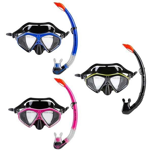 Набор для плавания маска и трубка Dolvor разные цвета - фото 1 - id-p1428271689
