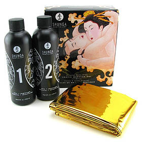 Гель для NURU-масажу Shunga Oriental Body-to-Body — Melon Mango (2 x 225 мл) плюс простирадло