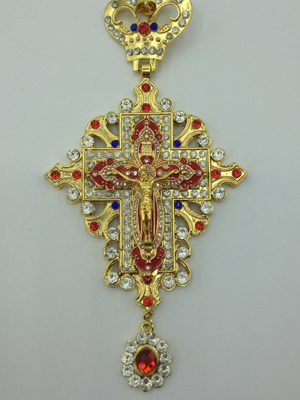 Наперсный хрест, обрамлений камінням К00019, фото 1
