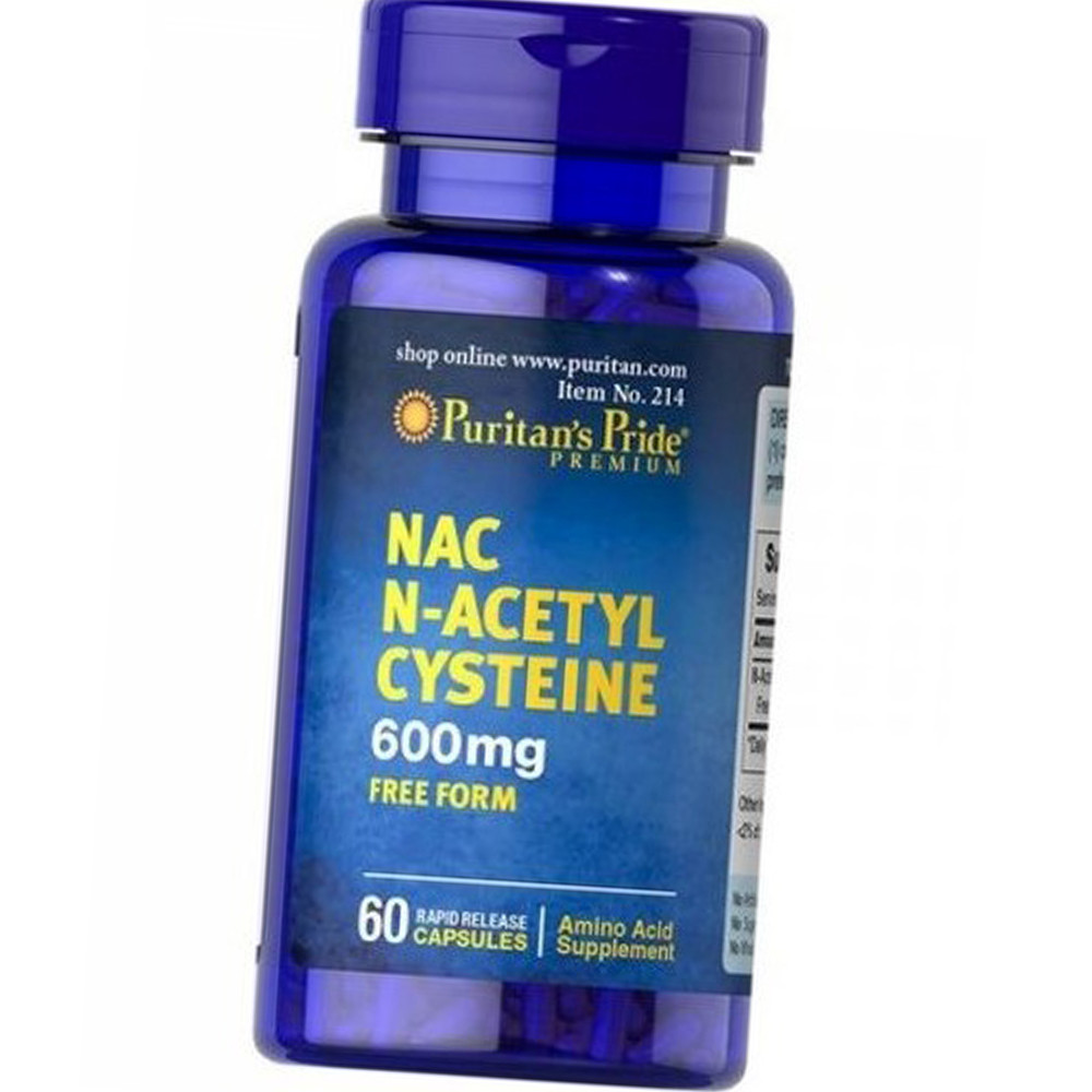Н-Ацетил-цистеїн Puritan's Pride NAC N-Acetyl Cysteine 600 мг 60 капсул