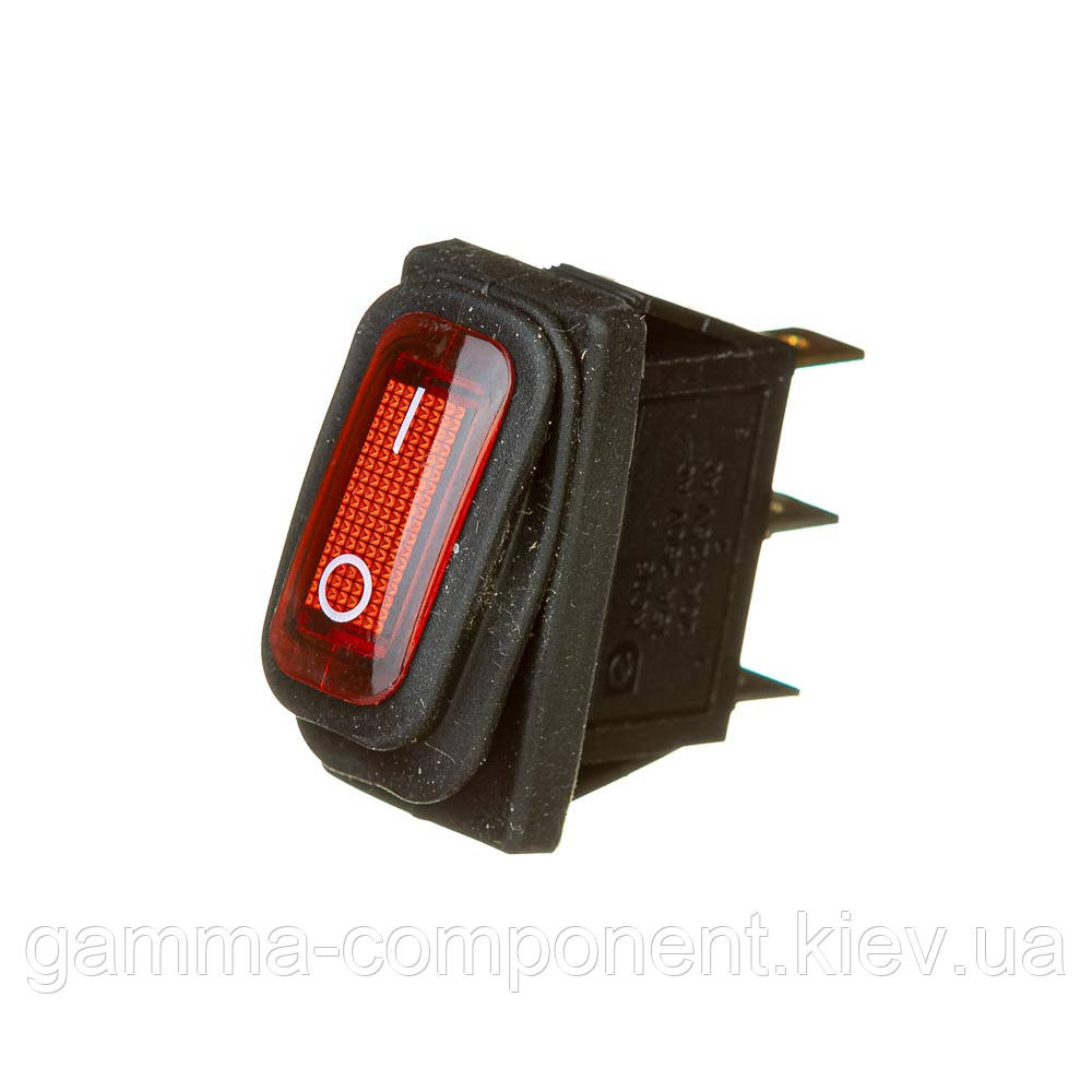 Перемикач KCD3-101NW 220V червоний