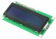 Двухстрочный символьный индикатор LCD1602 5V с подсветкой (синий) без i2c