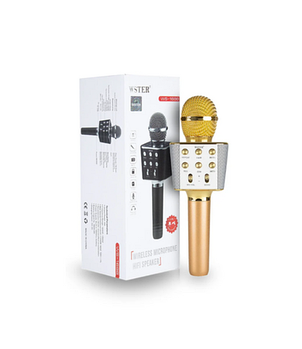 Мікрофон-караоке Bluetooth WSTER WS-1688, золото (KG-2657)