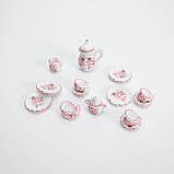 1:12 Мініатюра Чайний Набір Керамічної Посуд Троянди, фото 2