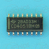 Мультиплексор-Демультиплексор 8-каналов TI CD4051BM96 SOP16