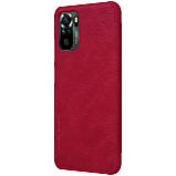 Захисний чохол-книжка Nillkin для Xiaomi Redmi Note 10 4G Qin leather case Red Червоний, фото 4