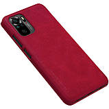 Захисний чохол-книжка Nillkin для Xiaomi Redmi Note 10 4G Qin leather case Red Червоний, фото 7