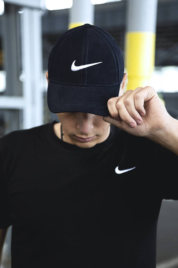 Кепка Nike чоловіча | жіноча найк синя біле лого, фото 2