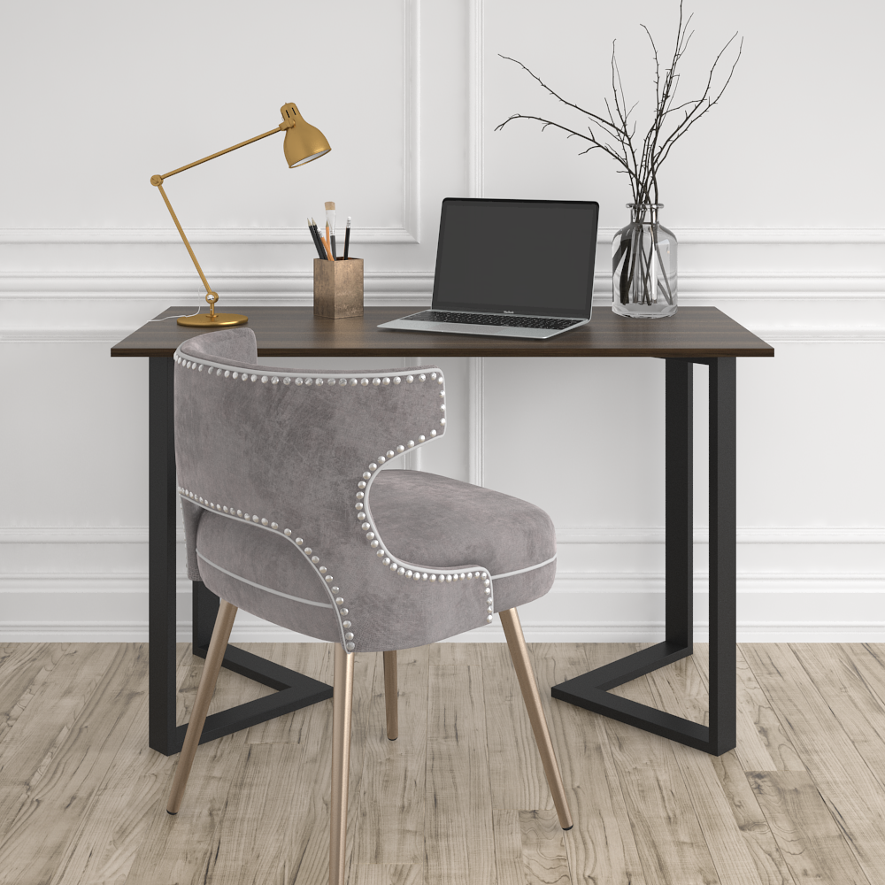 Стіл з металевими опорами Темний Дуб Борас 1200×600mm, H=746mm, фото 1