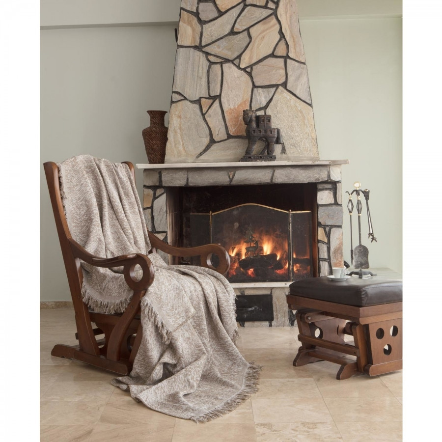 Плед-накидка Eponj Home Buldan Keten - Linen 170*220 Гірчичний