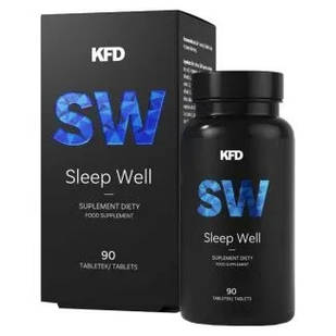 KFD Sleep Well мелатонін, валеріана, ГАМК, L-теанін , L -триптофан , полин, магнолія, меліса, крокус, 90 таб.