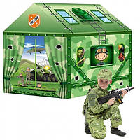 Игровой домик детская палатка для мальчиков Happy kid Military House для дома и улицы Зелёный ФОТО