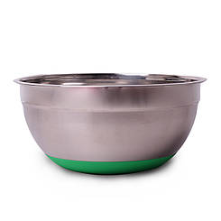 Миска Kamille Ø28 * 13см з нержавіючої сталі з силіконовим дном Колір зелений 4351