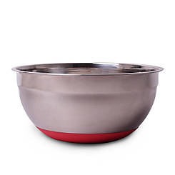 Миска Kamille Ø30*14см з нержавіючої сталі з силіконовим дном Колір червоний 4352