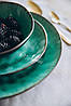 Тарілка керамічна зелена Малахіт 21 см, фото 8