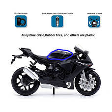 Модель мотоцикла Yamaha YZF-R1 масштаб: 1:18. Іграшковий мотоцикл Ямаха Р1 чорний, фото 2