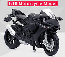 Модель мотоцикла Yamaha YZF-R1 масштаб: 1:18. Іграшковий мотоцикл Ямаха Р1 чорний, фото 3