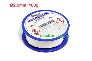 Припій CYNEL Sn60Pb40 із флюсом; 2,0 мм.; 100 грам