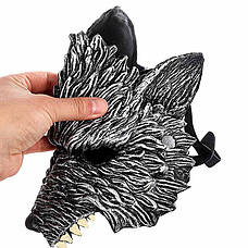 Черная маска волка. Маска волк из полиуретановой пены. Маска Wolf черного цвета, фото 2
