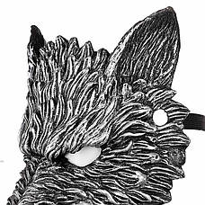 Черная маска волка. Маска волк из полиуретановой пены. Маска Wolf черного цвета, фото 3