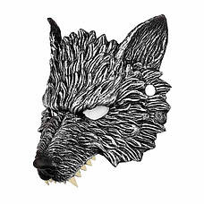 Черная маска волка. Маска волк из полиуретановой пены. Маска Wolf черного цвета, фото 2