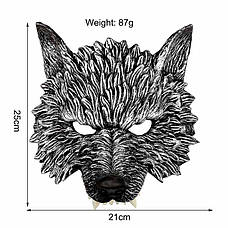 Черная маска волка. Маска волк из полиуретановой пены. Маска Wolf черного цвета, фото 3