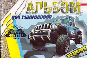 Альбом для малювання 50 арк. на пружині "Monster Truck" 160г./кв.м. А-22