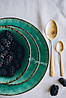 Тарілка керамічна зелена Малахіт 21 см, фото 7