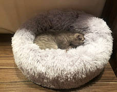 М'яка лежанка ліжко для собак та котів RESTEQ 60 см. Лежак для котів. Лежак для собак. Місце сну для кота, фото 3