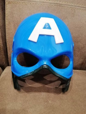 Маска Капітан Америка з підсвічуванням. Дитяча пластикова маска Captain America. Косплей Месники. Маска Стіва, фото 2