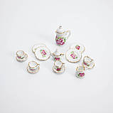1:12 Мініатюра Чайний Набір Керамічної Посуди Півонії, фото 2