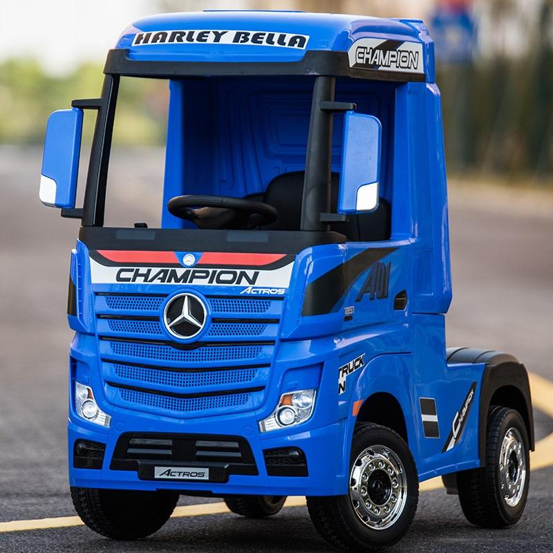Дитяча електромобіль-автомашка Mercedes Benz ACTROS M 4208EBLR-4 з пультом р/у для дітей 3-8 років Синій