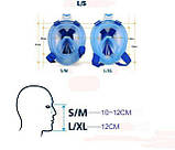 Маска підводна повнолицева для плавання Free Breath, для снорклінгу, фото 2