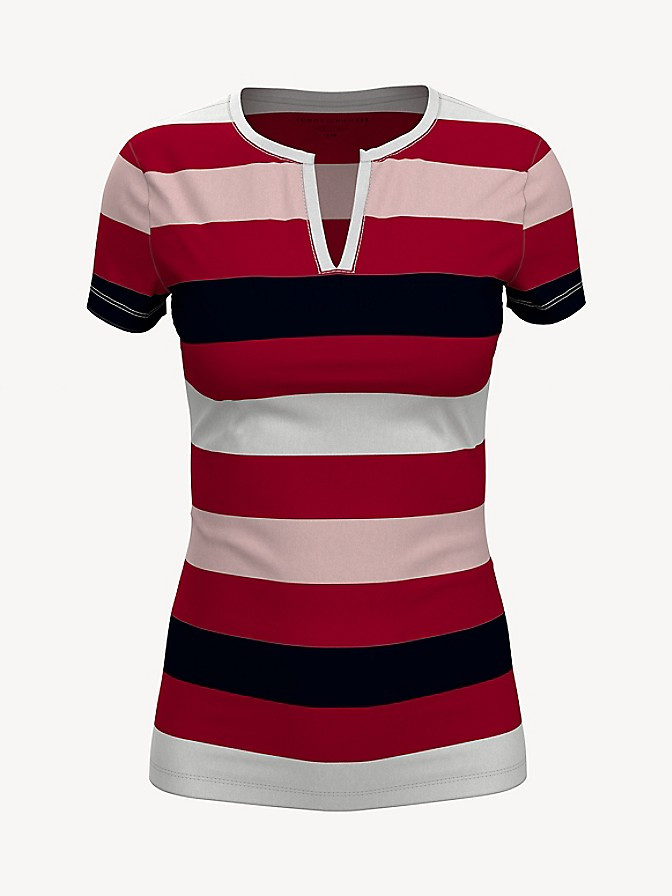 Жіноча футболка TOMMY HILFIGER ESSENTIAL FAVORITE SPLIT-NECK T-SHIRT ОРИГІНАЛ (розмір S)