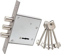 Дверний механізм (замок) для вхідних дверей Protect ЗВ8-8Д сувальдний Хром полірований