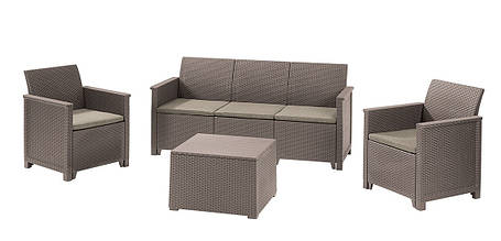 Комплект садових меблів Keter Emma 3 seater set, стіл-скриня, бежевий, фото 1