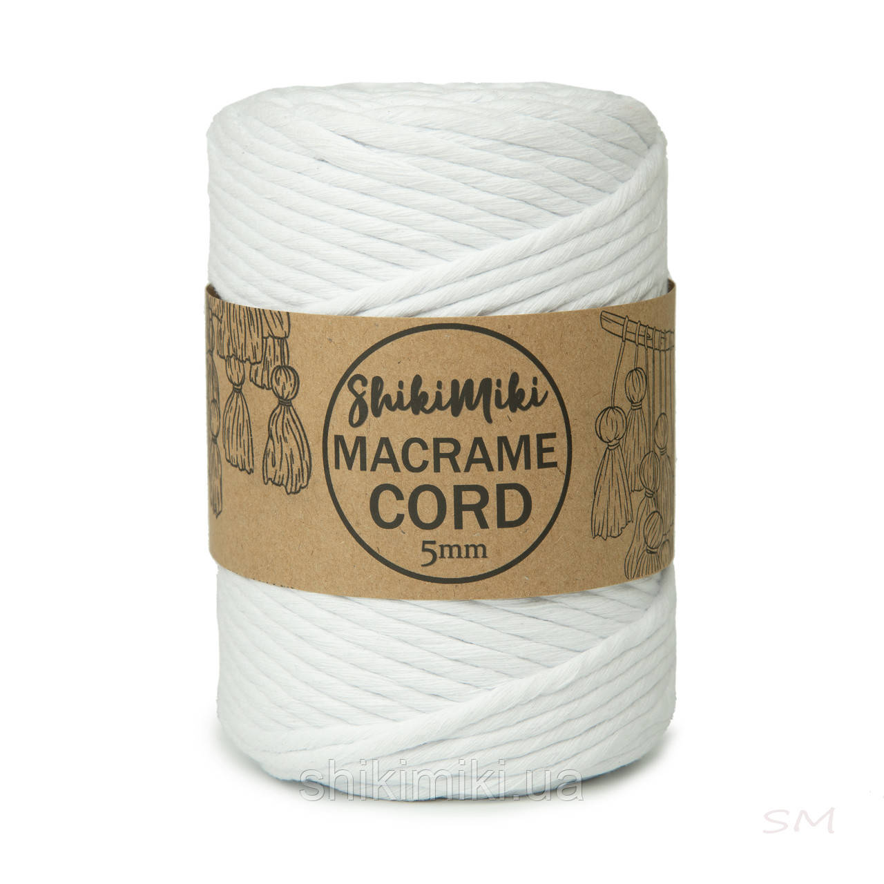 Еко шнур Macrame Cord 5 mm, колір Білий, фото 1