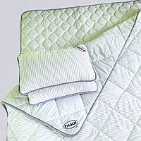 Комплект для сну Fagus "MAXI" з вовни мериносів колір Сірий/Білий у сіру смужку - Двохспальний
