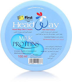 Універсальний зволожувальний крем для обличчя та тіла з протеїном Head Way First cosmetic milk protein Єгипетський