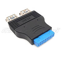 Переходник USB 3.0 20pin to 2 port USB 3.0 (F), внутренний