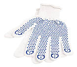 Рукавички трикотажні з ПВХ-точками 70% бавовна/30% поліестер 10 кл, 2 нитки білі MASTERTOOL 83-0306, фото 2