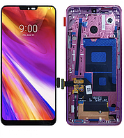 Дисплей (екран) для LG G710 G7 ThinQ/G7 Plus + тачскрін, чорний, з передньою панеллю рожевого кольору, Raspberry