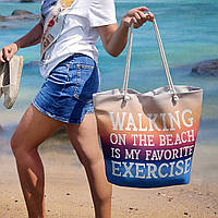 Сумка пляжна Malibu Walking on the beach is my faworite exercise 50х36х15 см (MAL_20J018)