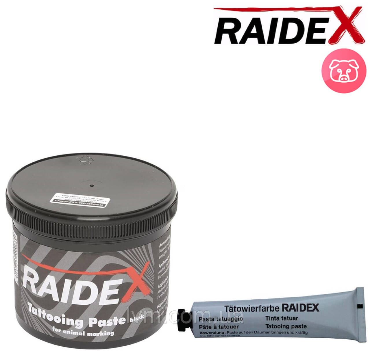 Паста для татуювання тварин 60г, чорна RAIDEX (Німеччина)