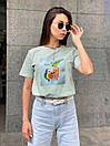 Жіноча футболка річна оверсайз з нашитим малюнком авокадо (р. S, M, L) 5517526, фото 4