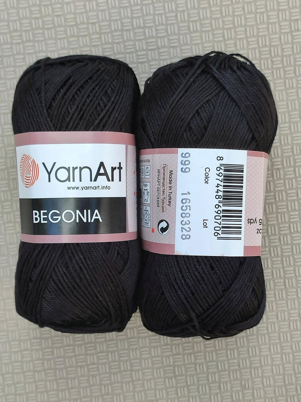 Пряжа Бегонія, YarnArt Begonia - 999 чорний